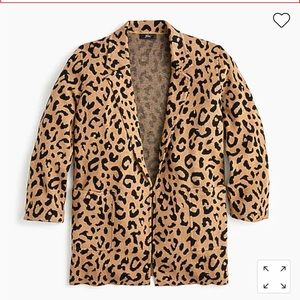 NWOT J. Crew Sophie open-front sweater-blazer in leopard (size Medium)